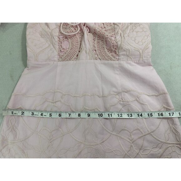 Bardot Embroidered Doily Dress In Blush Women’s 4 Read $208 - Picture 11 of 14